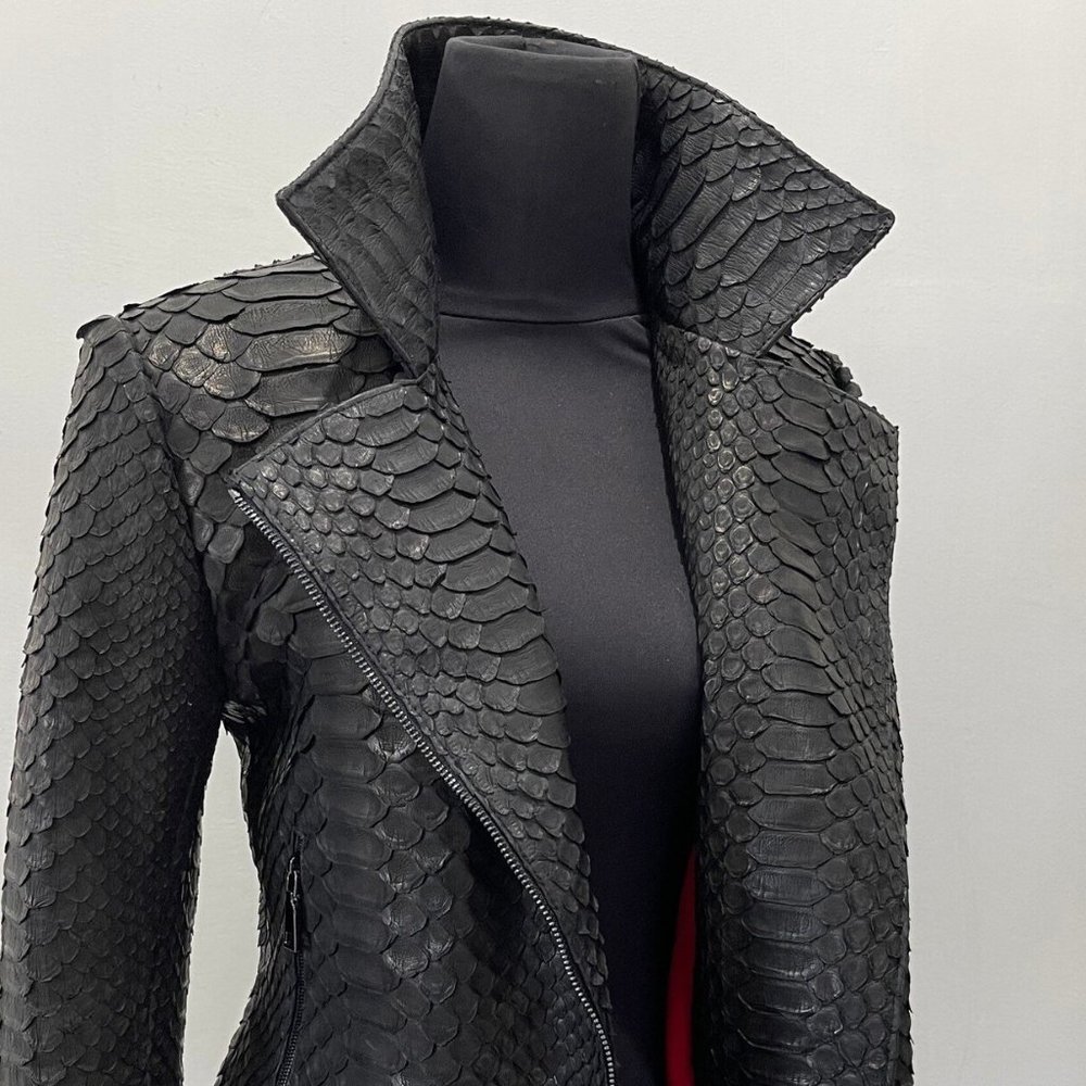Woman’s KING Dragon Python Snakeskin Leather Jacket